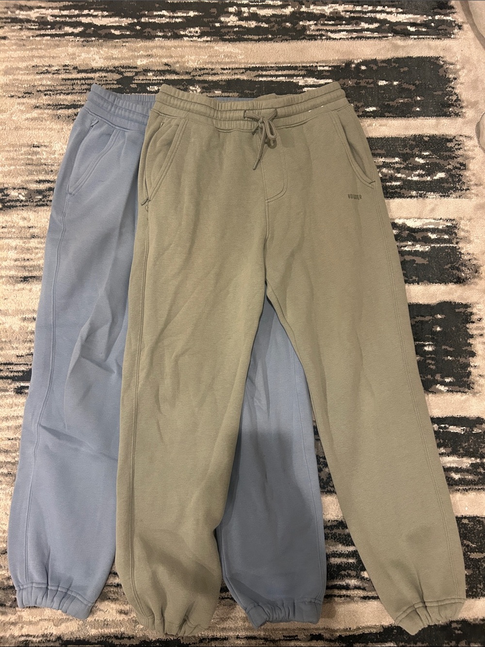 Hollister Olive Green and Light Blue Sweatpants Joggers